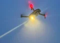 Small drones equipped with high-powered metal-cutting lasers